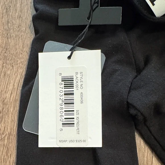 T by Alexander Wang Sheath dress longsleeve black cross cross deep v size XS - Picture 7 of 7